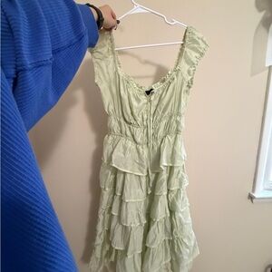 Current Air Light Green Layered Midi Dress